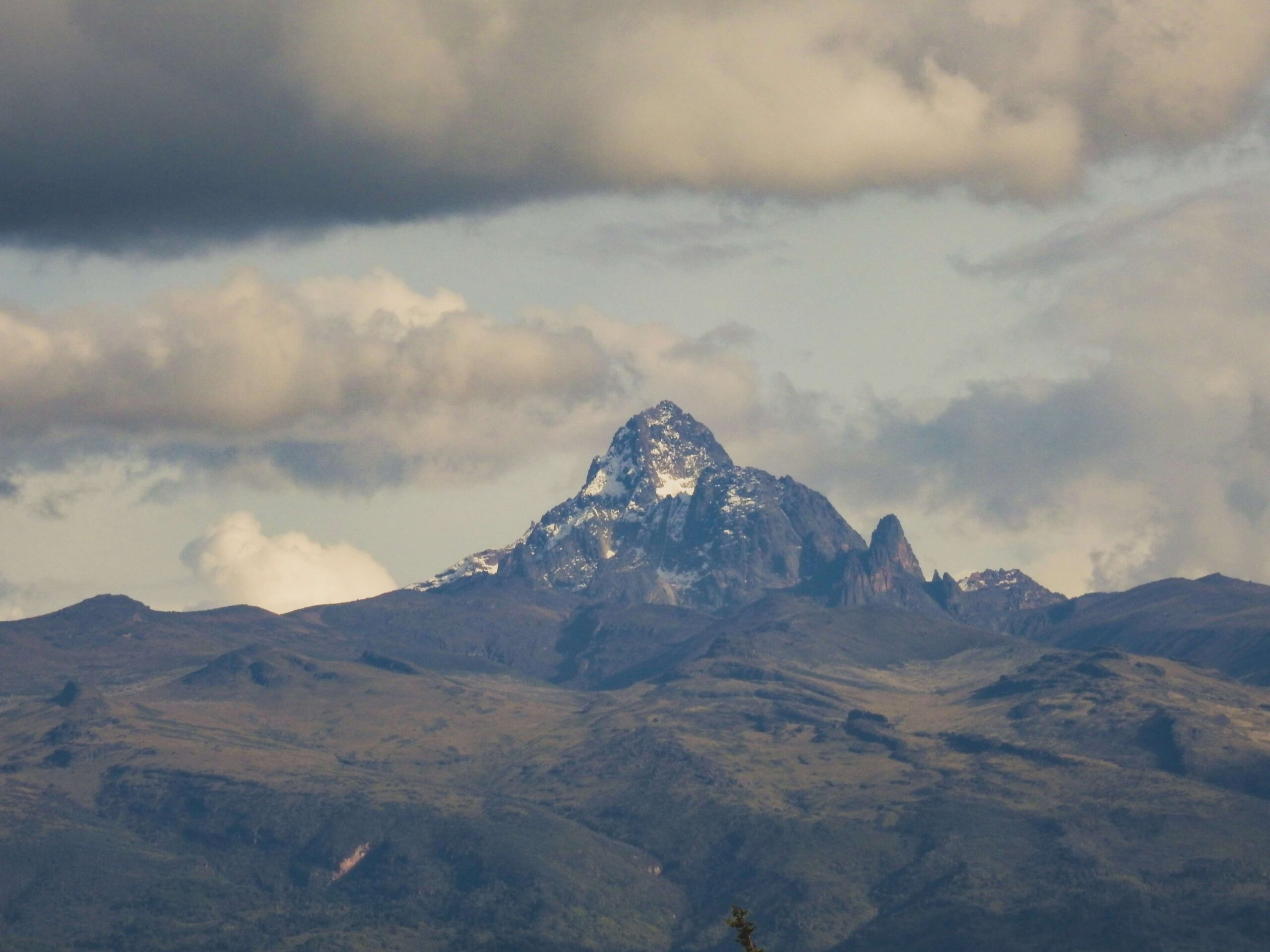 View of Mount Kenya in the morning on a trek through the Sirimon Route