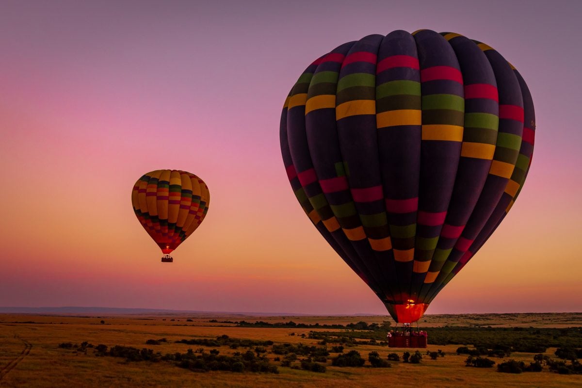 hot air balloon safaris in Amboseli national park in Kenya with cross wild safaris