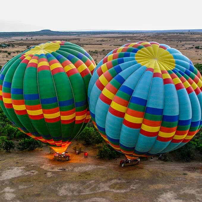 hot air balloon safaris in Masai Mara in Kenya with cross wild safaris