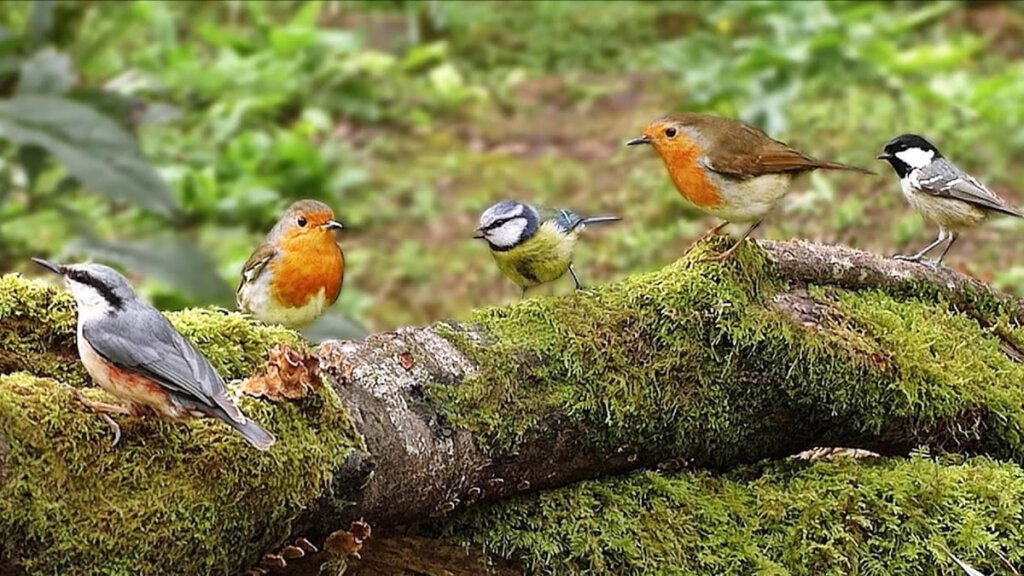 Colorful birds in Bwindi Impenetrable Forest.