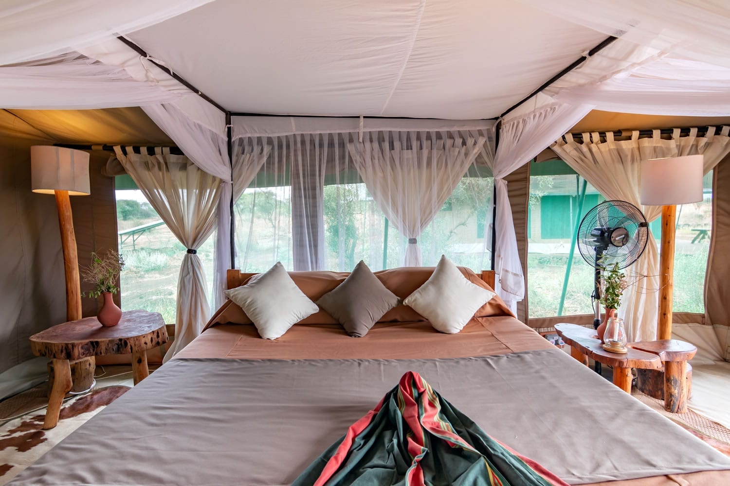 Bush and beach safari with cross wild at kibo lodge in Amboseli national park in Kenya 