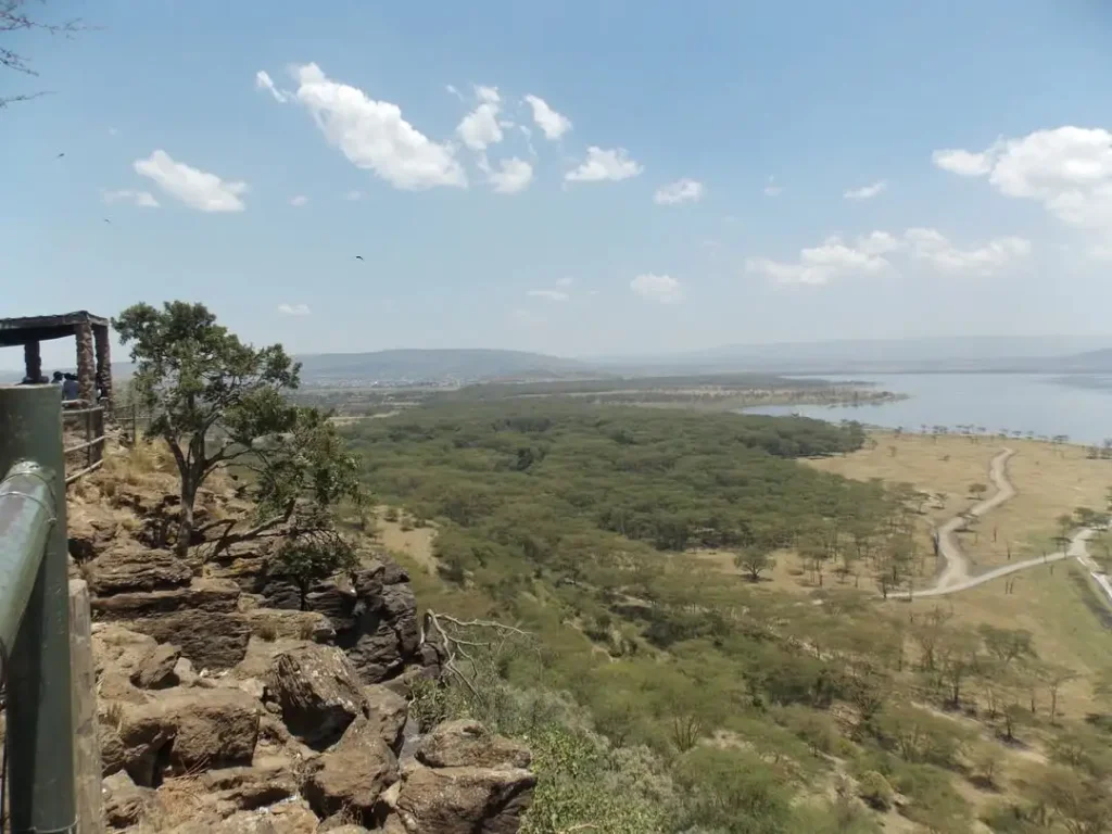 Sunrise view from Baboon Cliff overlooking Lake Nakuru