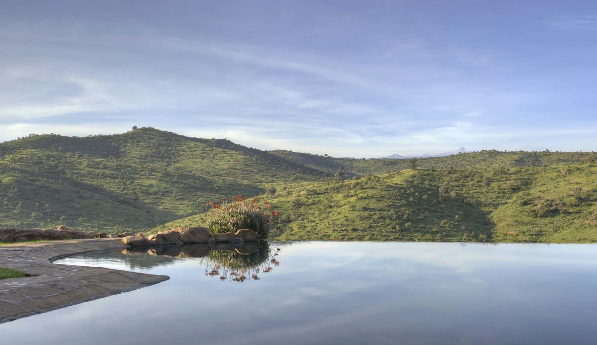 Infinity pool overlooking the plains at Borana Lodge