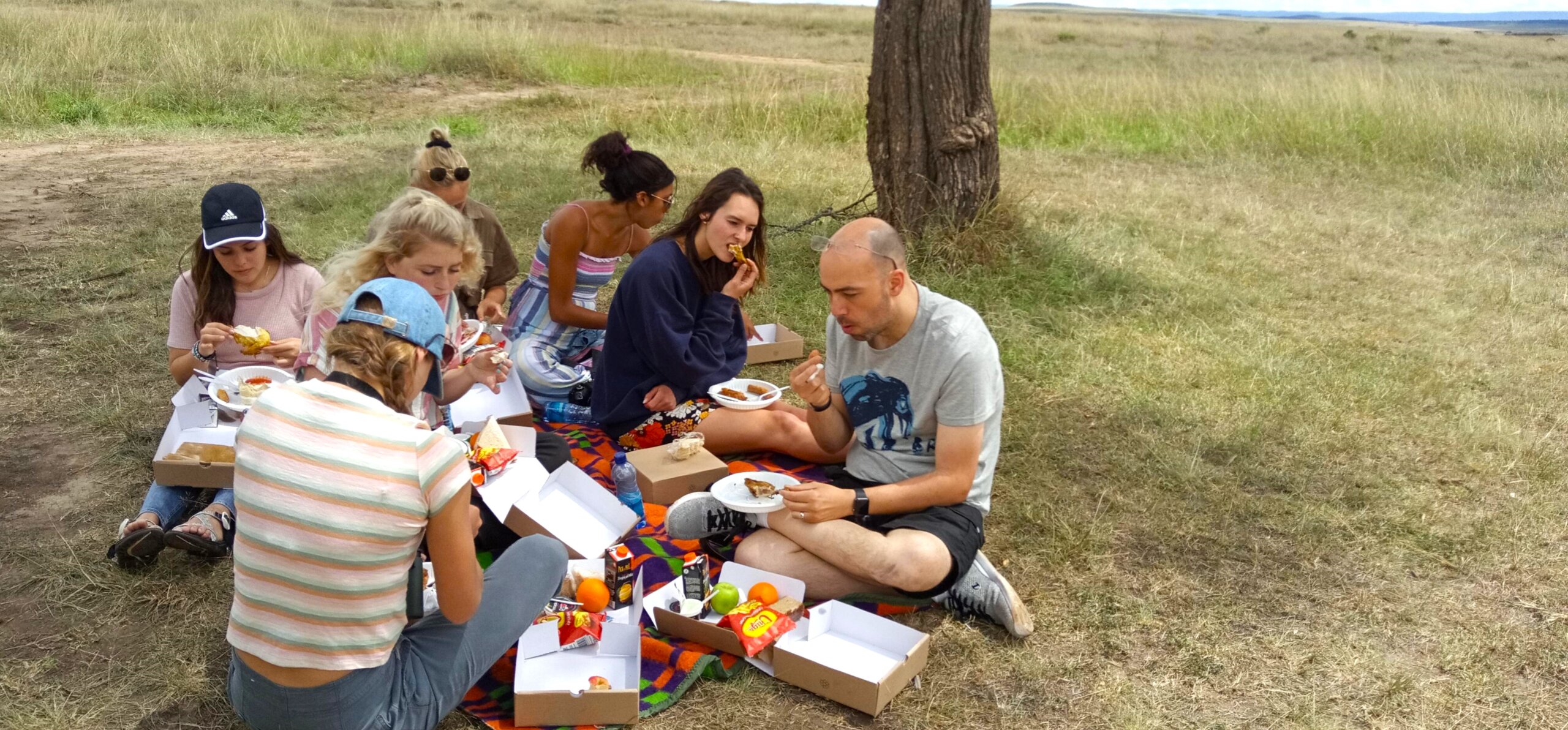 Tourists enjoying lunch in Masai mara