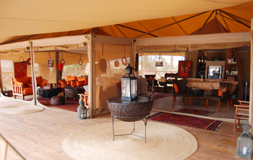 Tented safari camp in Sibiloi National Park overlooking Lake Turkana.