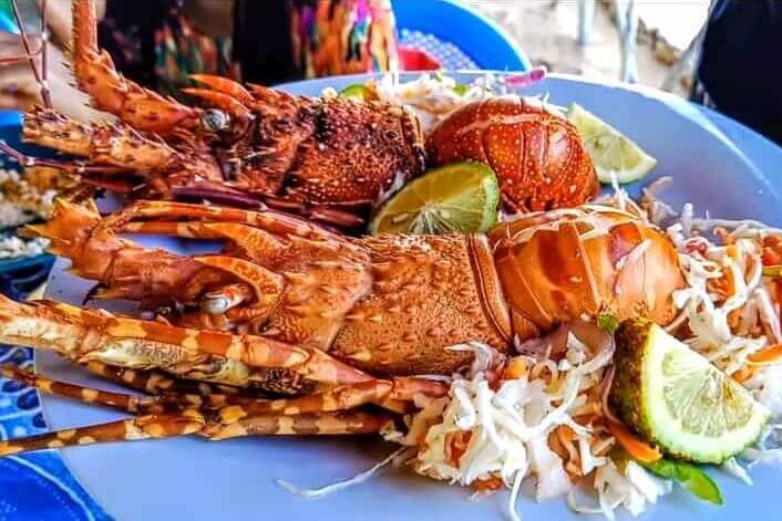 Traditional Swahili seafood lunch served on Wasini Island