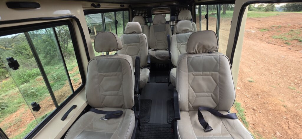 INTERIOR OF A 4X4 SAFARI LAND CRUISER